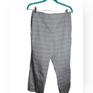 Talbots Navy and White Geometric Pants